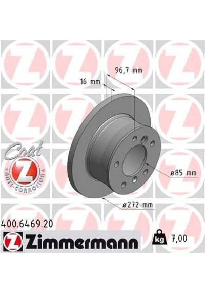 Zımmermann Fren Dıskı Arka Mercedes Sprınter B901 B904 . Vw Lt 28-35-46 Tek Teker Zımmermann 400.6469.20 A9024230312 2d0615601a