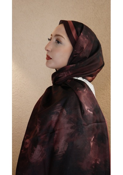 Mirsoy Scarf Safir Etnik Desen Şal A.Kiremit