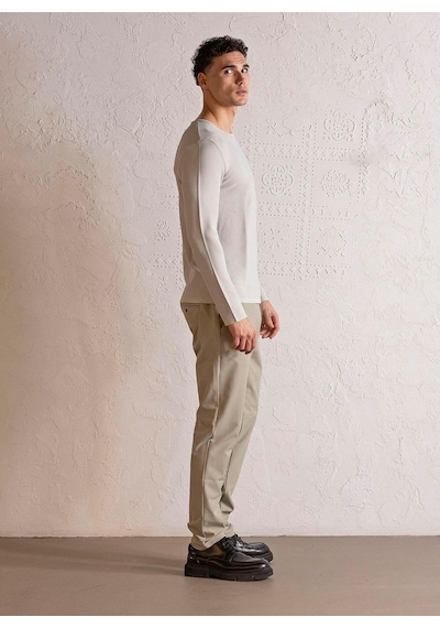 Gmg Fırenze Ekru Erkek Bisiklet Yaka Slim Fit Kazak Gu25mfw04028 Taş