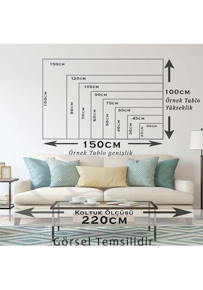 Rengarenk En Çok Sevilen Manzara Tablosu Çerçevesiz Hd Baskı Kanvas Tablo