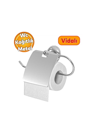 Tuvalet Kağıtlık Aparat Kapalı Wc Kağıt Standı Paslanmaz Metal Sağlam Vidalı Krom Renk Diğer