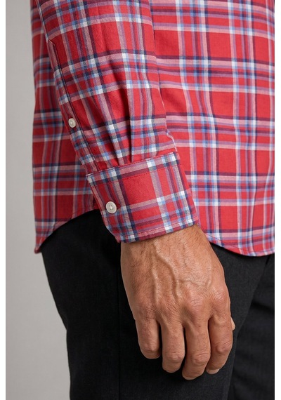 Bisse Kırmızı Regular Fit Paşa Yaka Spor Gömlek Gm23y231026 D24