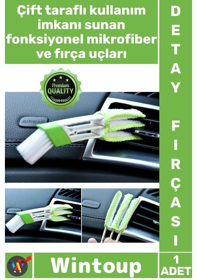 Fırça Oto Fan Mazgalı Temizleyici Yumuşak Kıl Mikrofiber Başlık Araç Klima Detay Temizleme Fırçası