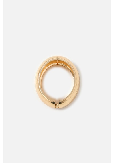 Dokulu Halka Bileklik Gold