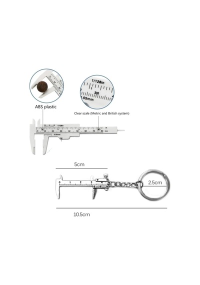 Depolife 80mm Plastik Kumpas Ve Metal Mini Anahtarlık Kumpas Seti Kalınlık Ölçer Kompratör 2li Set Genel