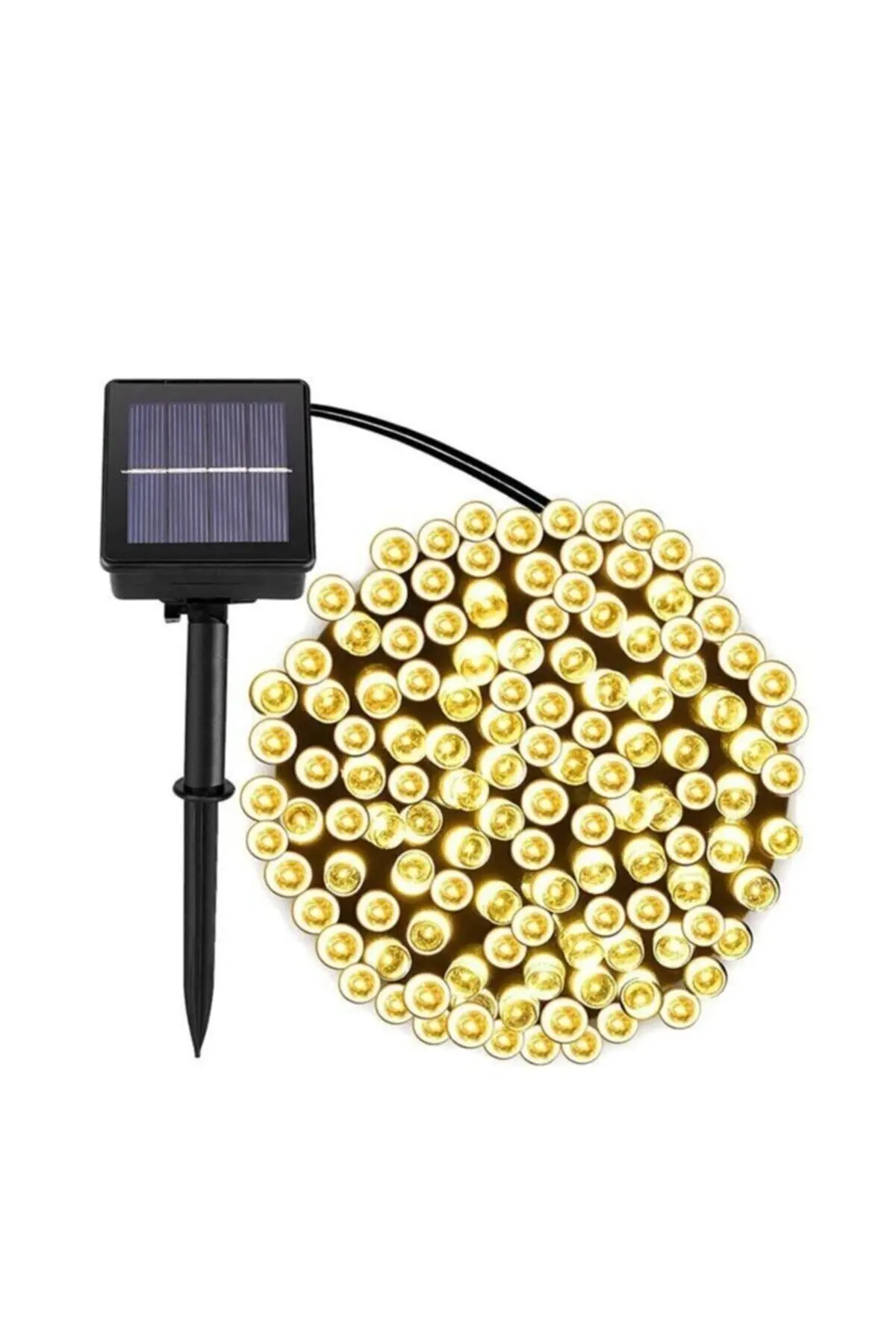 Solar 100 Ledli 12 Metre Bahçe Aydınlatma Dekorasyon Güneş Enerjili Led Işık Gün Işığı
