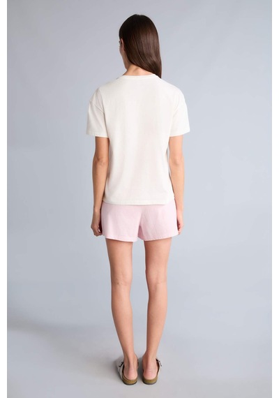 Defacto Regular Fıt Elastik Bel Kısa Kollu 2li Açık Pembe Pijama Takım G9857ax26smpn648 Pembe-pn648