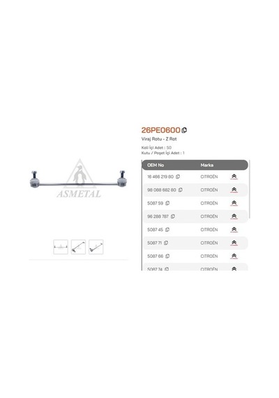 Asmetal 26pe0600 Z Rot P206 C2 C3 03 5087.59 -