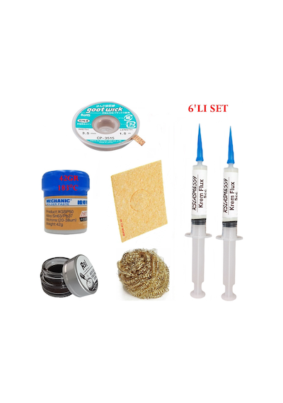 Mechanic Krem Lehim 183 C 42gr Havya Uc Temizleyici Flux Lehim Toplama Cp-3515 Lehim Emme Teli Seti1 Tk05