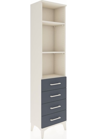 Arges Dolap 3 Raflı 4 Çekmeceli 44x30x182 Aytaşı-antrasit Aytaşı