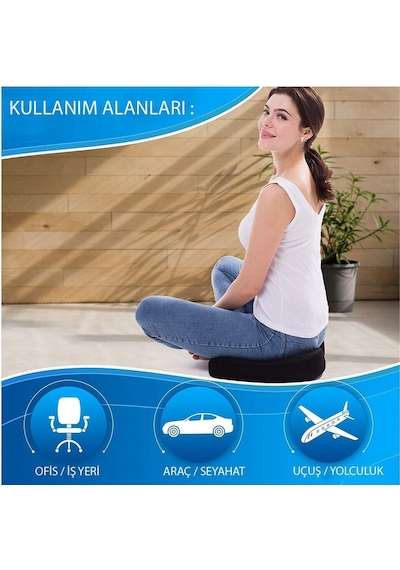 Oto Araç Ofis Koltuk Sandalye Bel Destek Minderi Ve Visco Cocix Oturma Minderi