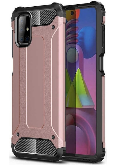 Kilifone - Samsung Uyumlu Galaxy M51 - Kılıf Çift Katman Zırh Tank Crash Military Kapak - Rose Gold