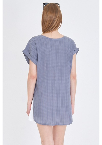 Armonika Kadın Gri V Yaka Yanları Yırtmaçlı Arkası Uzun Duble Kol Detaylı Oversize Bluz Arm-24y001074 Armonika Kadın Gri V Yaka Yanları Yırtmaçlı Arkası Uzun Duble Kol Detaylı Oversize Bluz Arm-24y001074