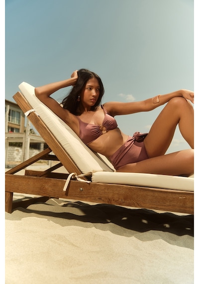 Açelyaokcu Premium Yüksek Bel Metıs Fit Kadın Bikini Altı Mürdüm