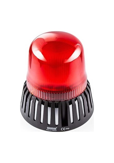 Emas IT120R220Z IT Serisi Kırmızı 220V AC Buzzerlı LED Tepe Lambası 120mm