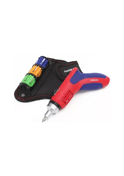 Workpro Wp221048 24 Parça Profesyonel Cr-v Kabzalı Cırcırlı Bits Tornavida Seti + Kemer Askılı Bez Taşıma Çantası