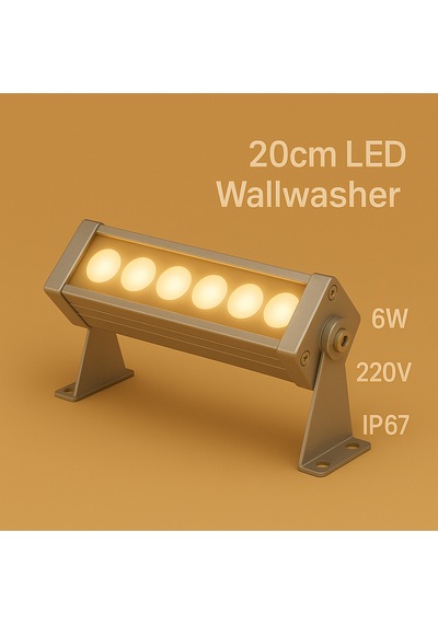 20cm 6w Led Wallwasher Günışığı 3000k Dış Cephe, Minare, Bahçe Aydınlatma Iç-dış Kullanım Ip65 3000k Günışığı