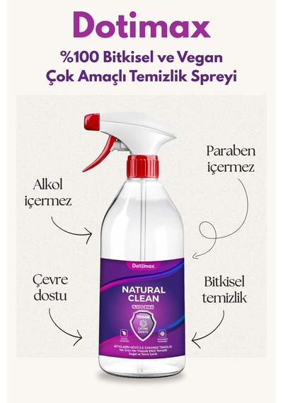 Çok Amaçlı %100 Bitkisel Ve Vegan Genel Temizlik Spreyi. Tüm Yüze