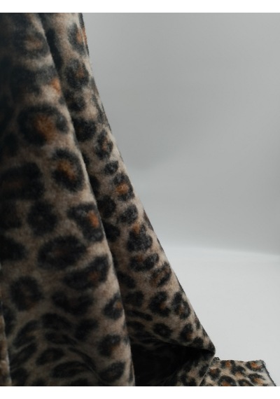 Leopar Desenli Buklet Kumaş