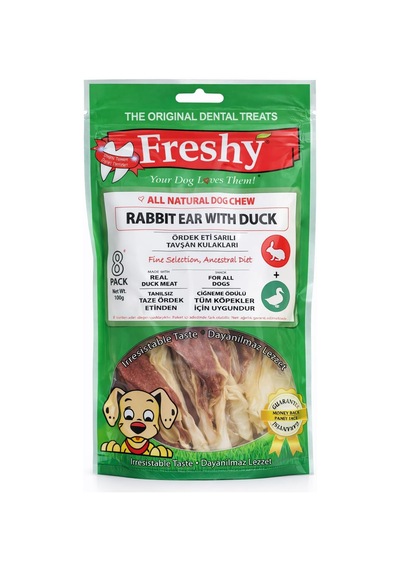 Freshy Rabbit Ear Whit Duck Ördek Eti Kaplı Tavşan Kulağı 100 Gr 8'li