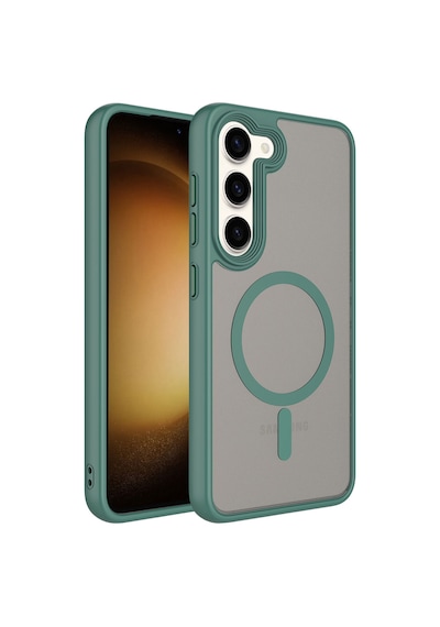 Galaxy Uyumlu S23 Kılıf Mat Arka Yüzey Wireless Şarj Özellikli Casen Flet Magsafe Kılıf
