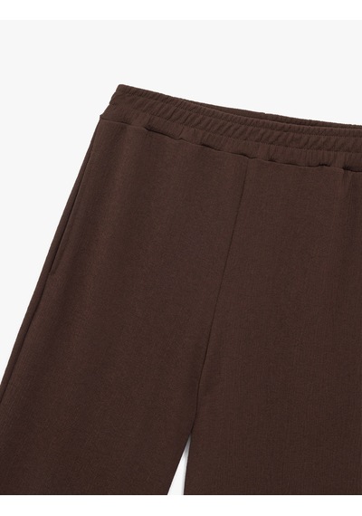 Koton Beli Lastikli Regular Fit Cepli Eşofman Pantolon Siyah 6wak40057ek Siyah