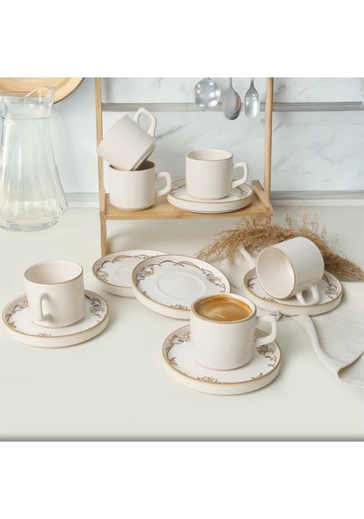 Bronze Bloom Stackable Çay Takımı 12 Parça 6 Kişilik çok renkli