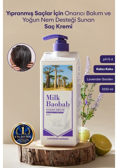 Yıpranmış Saçı Onaran Nemlendirici Saç Kremi Mılk Baobab Original Treatment Lavender Garden