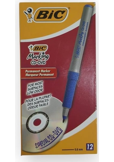 Bic Marking Cd/dvd Permanent Marker Mavi 12'li Paket Çok Renkli