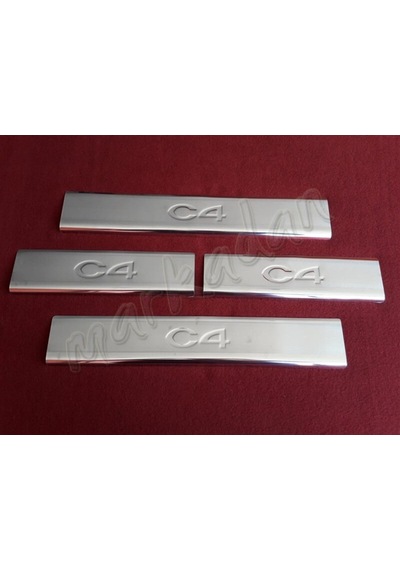 Db Chrome Citroen C4 Krom Kapı Eşiği 2010 Sonrası 4 Parça P.Çelik
