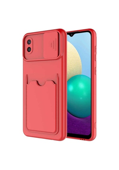 Galaxy A02 Kılıf Zore Kartix Kapak Kırmızı