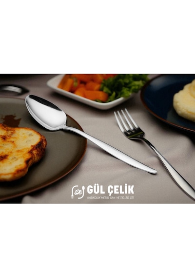 Çatal Kaşık Seti 30 Parça 6 Kişilik Sivri Model 18/0 Kalite Paslanmaz Çelik