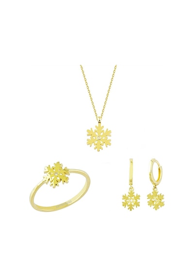 Sembol Gold Altın 3lü Takı Seti Kartanesi 14k Gold T8468 Renkli