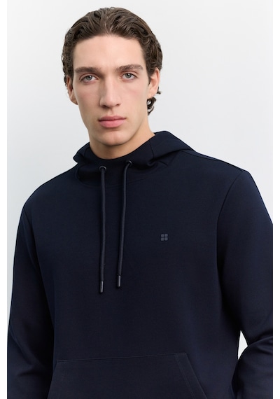 Avva Erkek Lacivert Kapüşonlu Kolay Ütülenebilir İnterlok Regular Fit Sweatshirt B001034