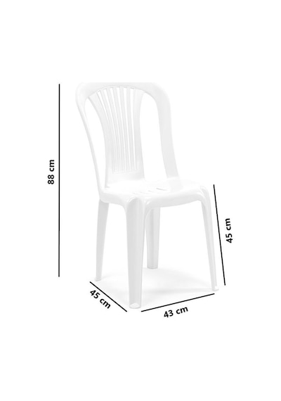 Omnipazar Sy-2520 Manolya Plastik Bahçe Sandalye Beyaz 4'lü Set Beyaz