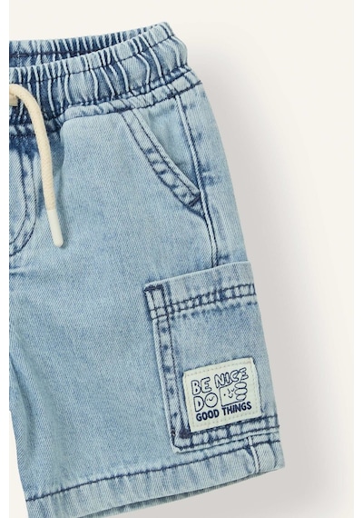 Defacto Beli Lastikli Ve Bağcıklı Yama Cepli Jean Şort Erkek Bebek H8186a526hsnm39 Mavi-nm39