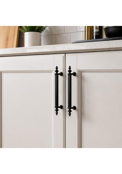 Siyah Dolap Çekmece Kulpu 128 Mm Mobilya Mutfak Banyo Dolabı Kulpu - 4 Adet Çok Renkli