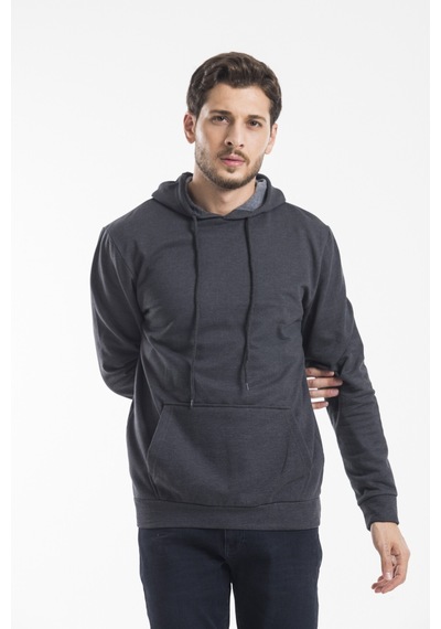 Süperlife Erkek Kapşonlu Regular Fit İnce Sweatshirt Spr 20k55 Antrasit