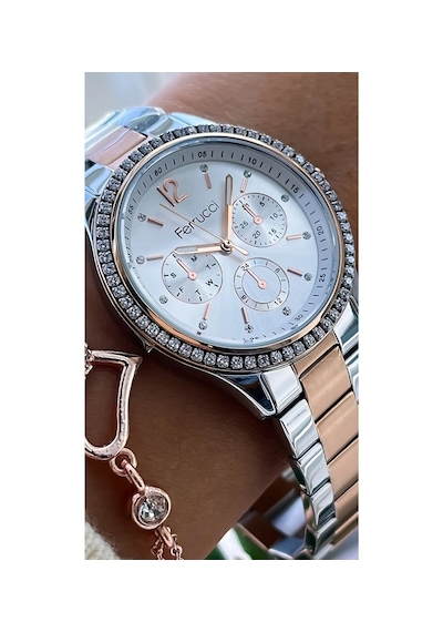 Ferrucci Fc06995 Rosegold Çelik Taşlı Şık Kadın Kol Saat+bileklik