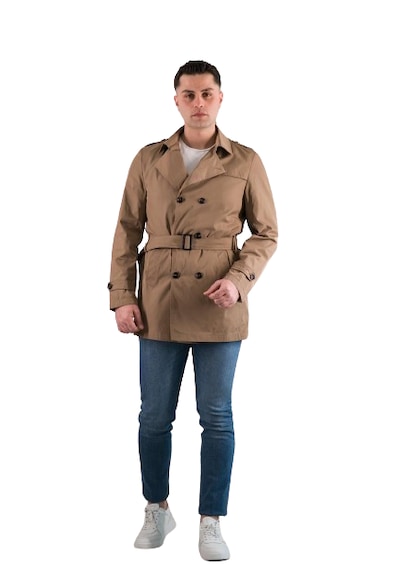 Slim Fit Astarlı Baharlık Kemerli Erkek Trençkot 001
