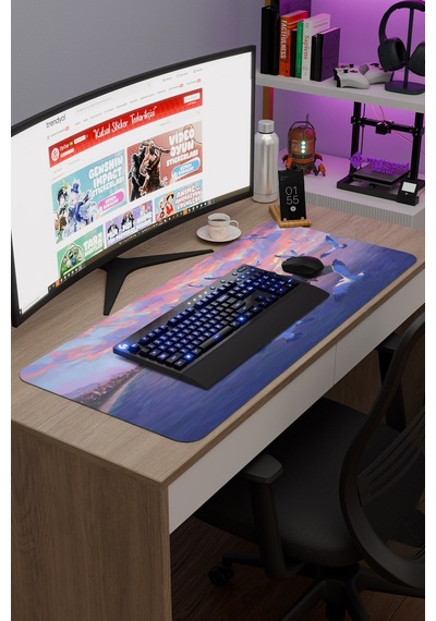 Kiki's Delivery Service Anime V5 - 90x40 Xxl Gaming Kauçuk Kaymaz Taban Mouse Pad Fare Altlığı