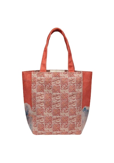 Dogo Kadın Vegan Krem Large Tote Bag - Angel's Dream Tasarım Multicolor