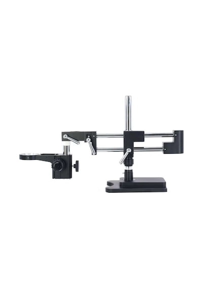 Szm Mikroskop Standı Çift Kollu Hareketli Bom Stand- Siyah Ø76mm Tutucu / 380mm Sütun