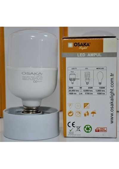 20 Watt Led Ampul Beyaz 6500 K E27