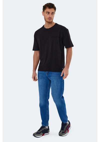 Slazenger Kaurı In Oversize Erkek Siyah Tişört Siyah