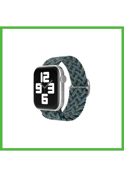 Vaveni Watch 38mm Uyumlu Star Kordon - Zigzag Mavi-yeşil Arz