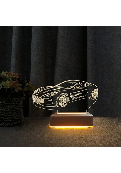 Astonmartin Spor Araba Tasarımlı 3d Gece Lambası