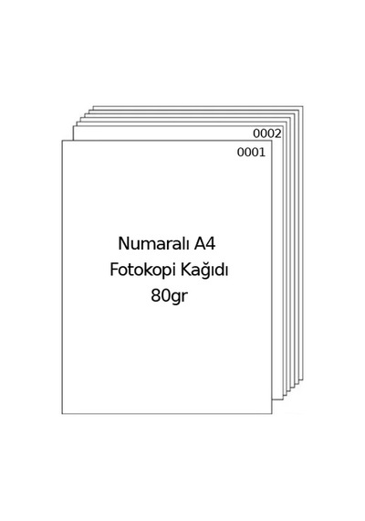 Numaralı Fotokopi Kağıdı A4 1-750 80gr