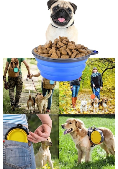 Evcil Hayvan Kedi Köpek Katlanabilir Mama Kabı Yemek Su Tası