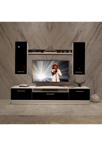 Decoraktiv Trendstyle 5d Mdf Tv Ünitesi Tv Sehpası Beyaz - Siyah
